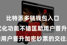 比特派多链钱包入口  其交往优化功能不错匡助用户晋升加密钞票的交往恶果
