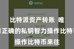 比特派资产转账  唯独捏有正确的私钥智力操作比特币来往